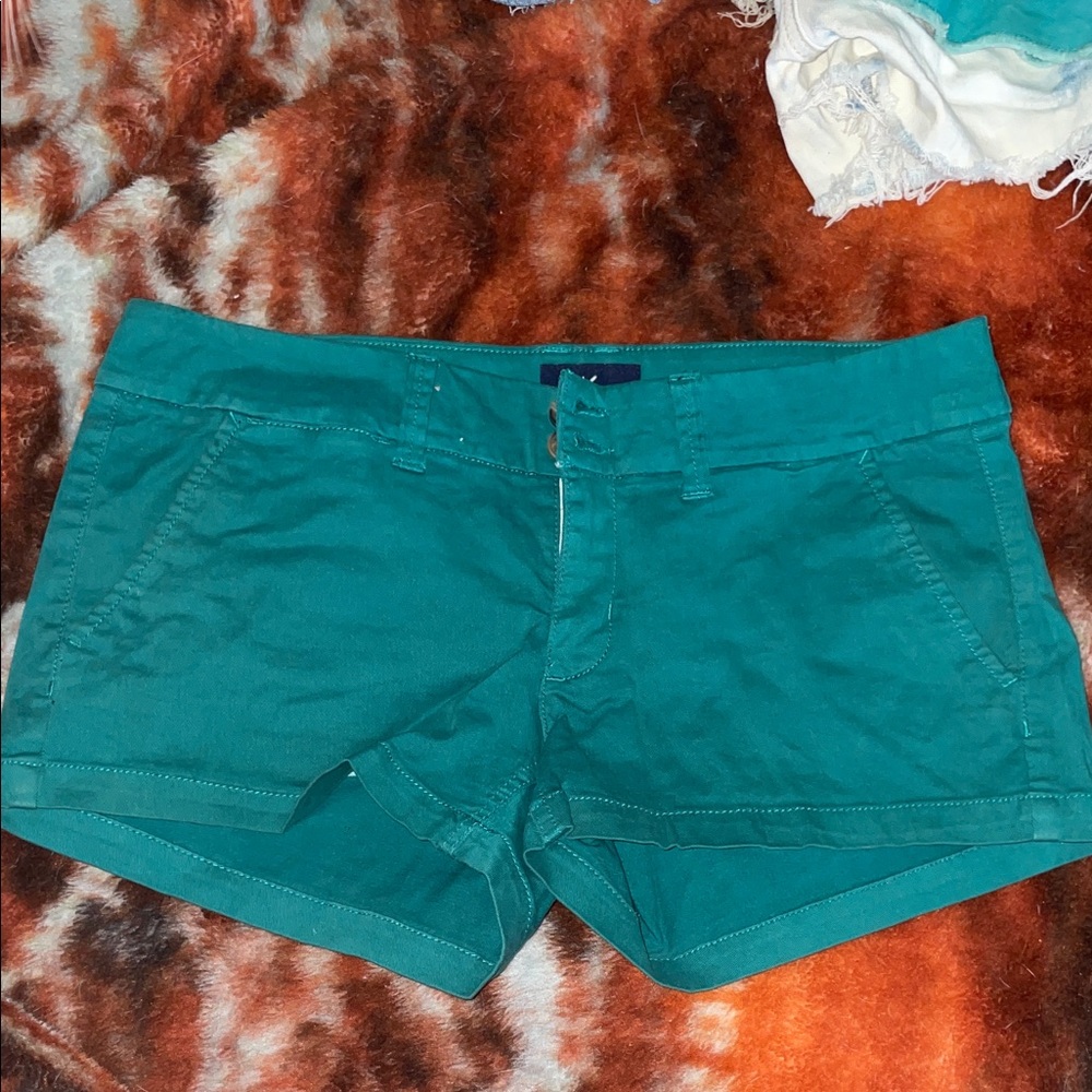 American Eagle Outfitters Teal High Waist Shorts